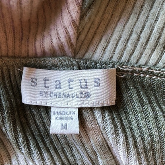 Status By Chenault Ribbed Tie Dye Cowl Neck Top Medium - Picture 4 of 9